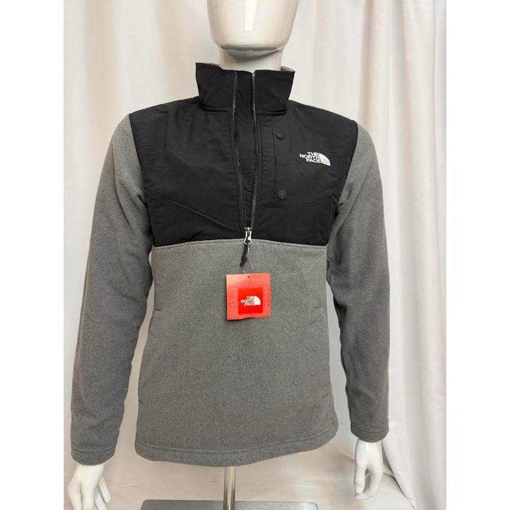 The North Face Men's 200WT Quarter Zip Fleece Pullover Jacket Grey Black S NEW